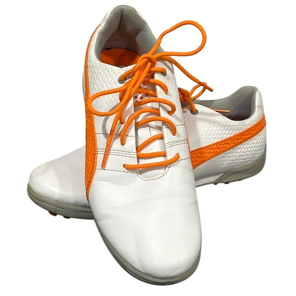 Puma TitanTour JR V2 Golf Sneakers Orange White‎ Shoes Women's 7